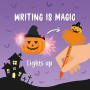 PENNA A SFERA CON LUCE WRITING IS MAGIC PUMPKIN