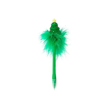 PENNA A SFERA CON ALBERO DI NATALE CON LUCI