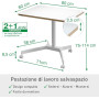 SCRIVANIA COMPATTA PNEUMATICA SIT-STAN +PANNELLO FORATO CON ACCESSORI