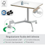 SCRIVANIA COMPATTA PNEUMATICA SIT-STAN +PANNELLO FORATO CON ACCESSORI