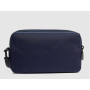 POCHETTE 2 COMPARTI IN TESSUTO E PELLE 