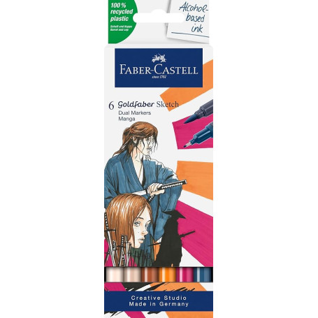 SET CREATIVE DUL MARKERS SKETCH MANGA CONF.6PZ FABER-CASTELL