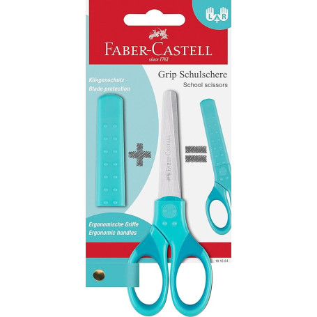 FORBICI SOFT GRIP ERGONOMICA CON COPRI LAMA FABER-CASTELL