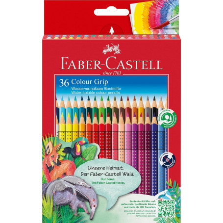 MATITE COLORATE GRIP ACQUERELLABILI ERGONOMICA CONF.36PZ FABER-CASTELL