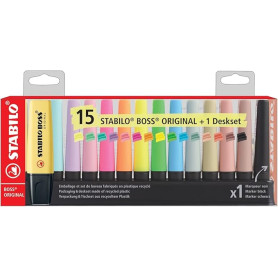 EVIDENZIATORI STABILO BOSS ORIGINAL PZ15 +1DESKSET