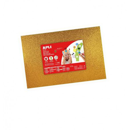 FOGLI GOMMA EVA ORO GLITTER 60X40 MM2 